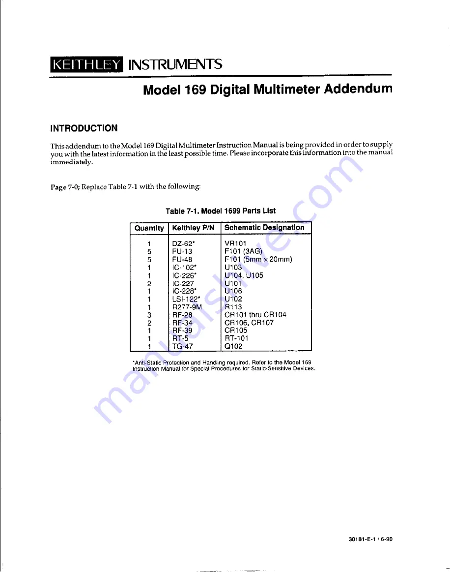 Keithley 169 Instruction Manual Download Page 49