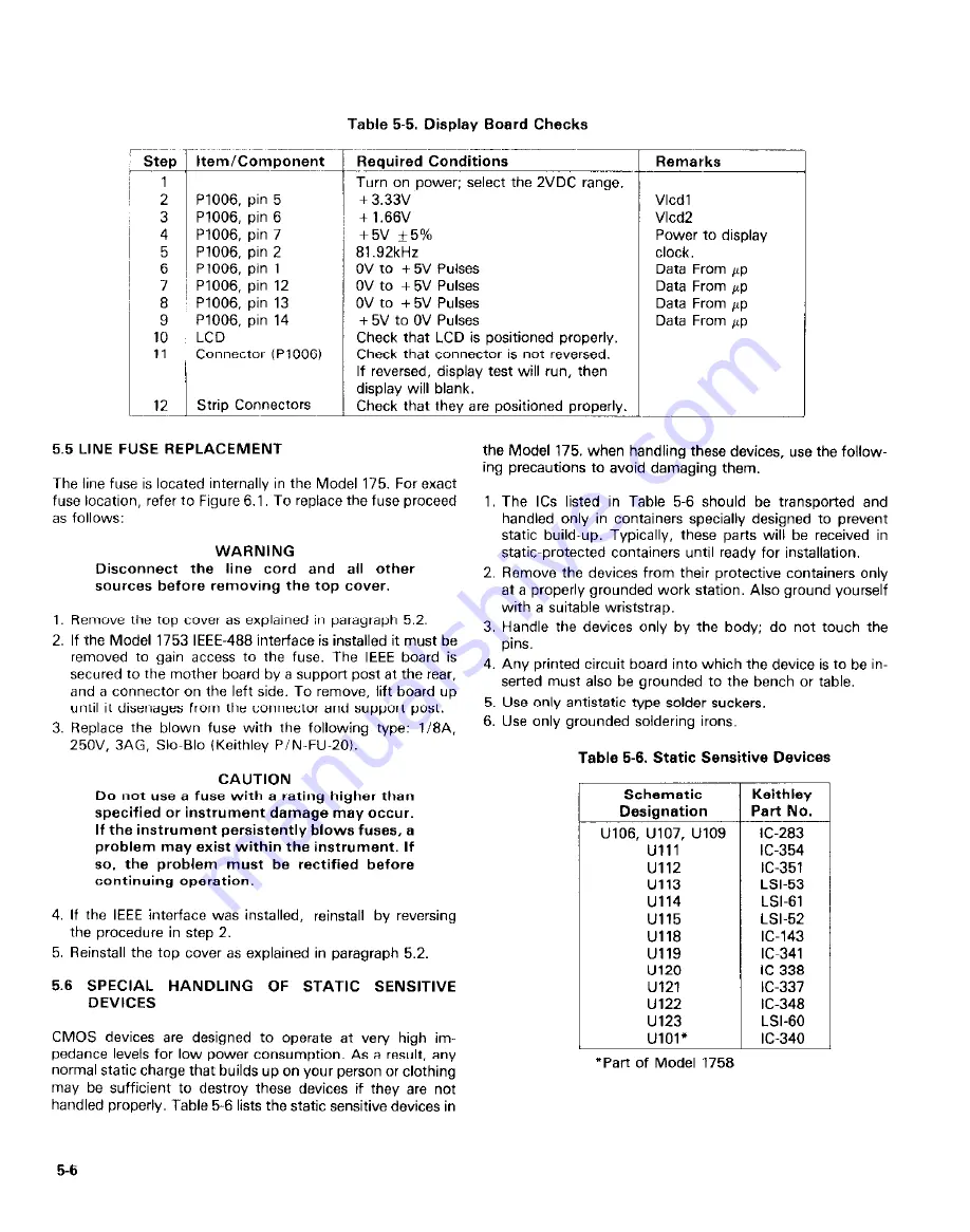 Keithley 175 Instruction Manual Download Page 41