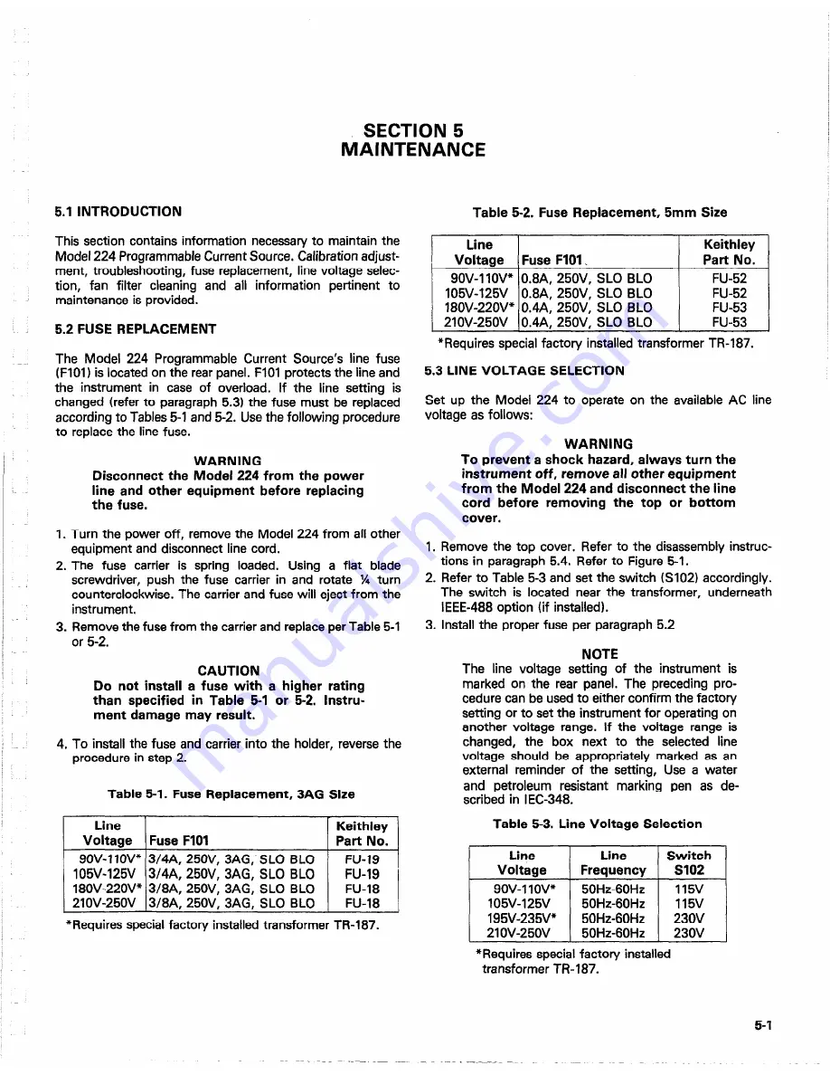 Keithley 224 Скачать руководство пользователя страница 39