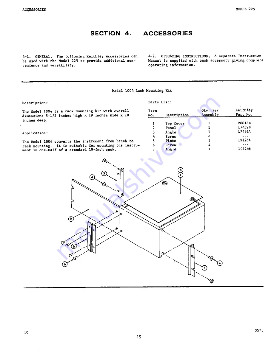 Keithley 225 Скачать руководство пользователя страница 15