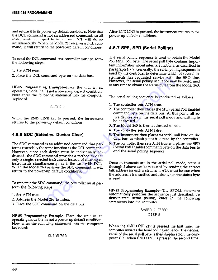 Keithley 263 Instruction Manual Download Page 68