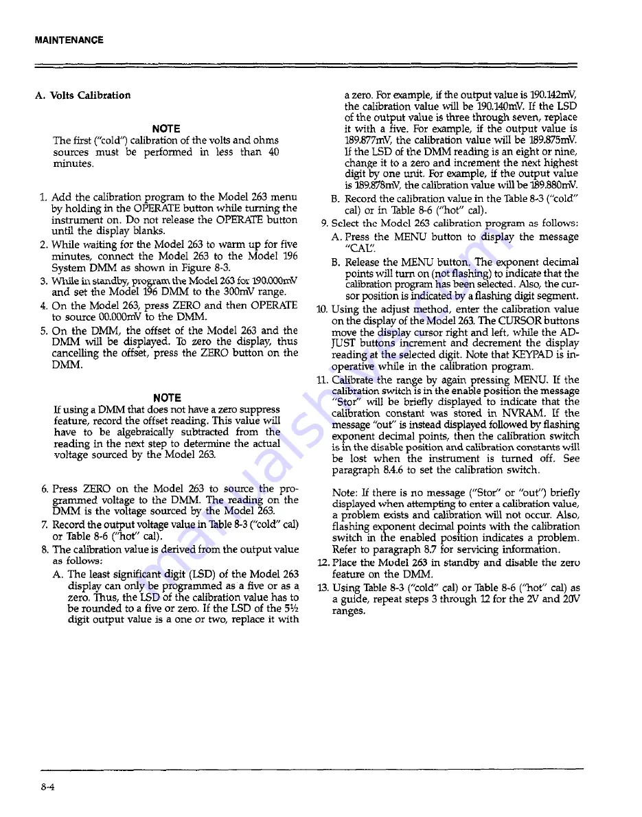 Keithley 263 Instruction Manual Download Page 141