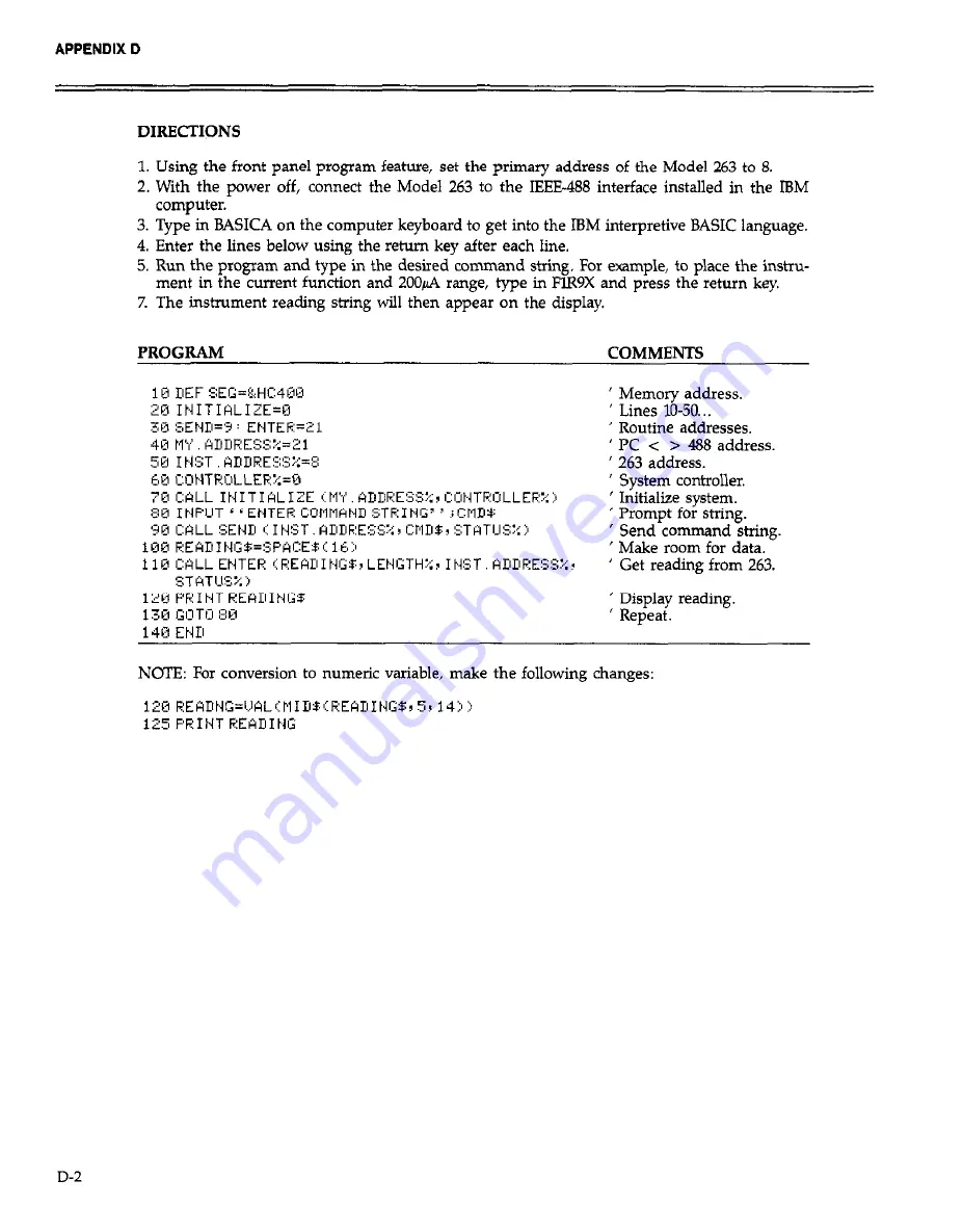 Keithley 263 Скачать руководство пользователя страница 192