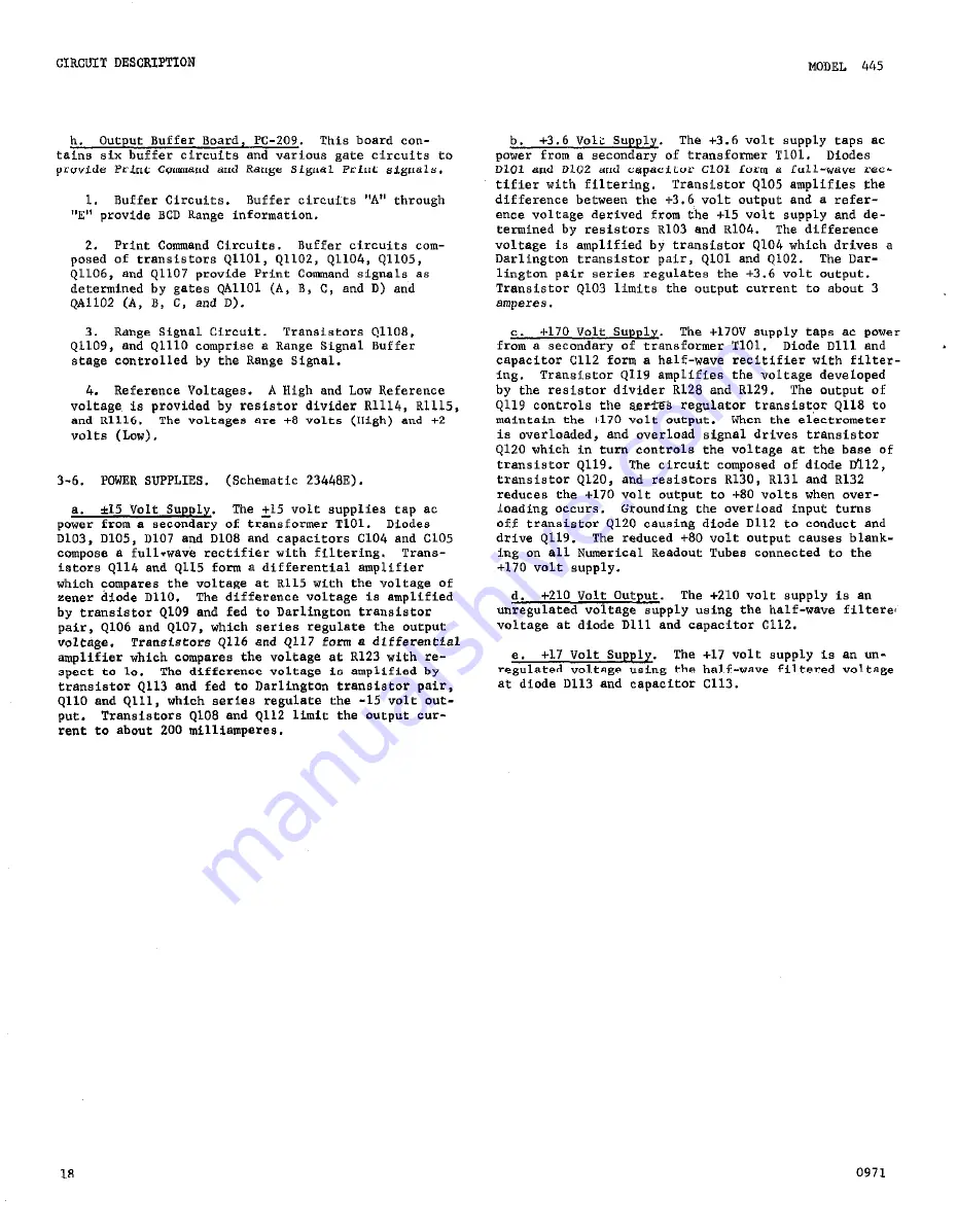 Keithley 445 Instruction Manual Download Page 22