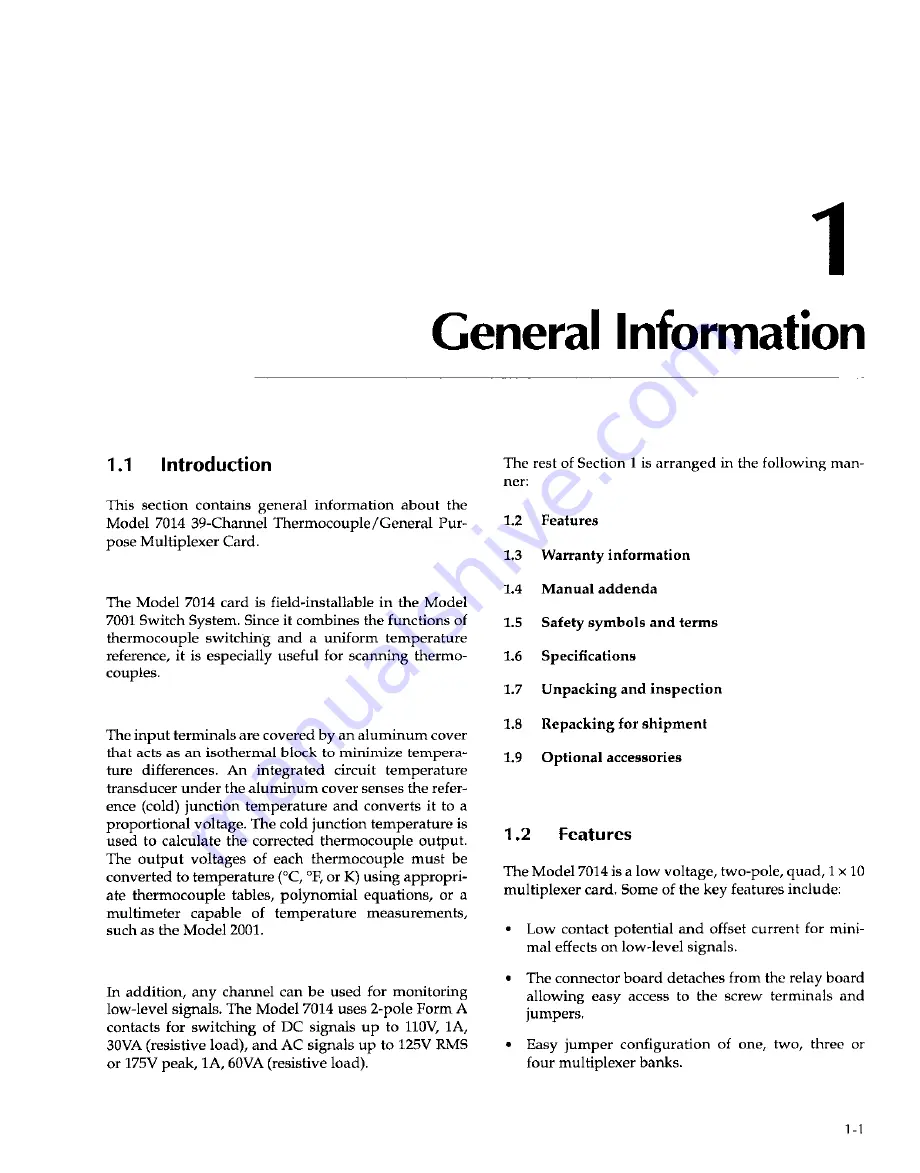 Keithley 7014 Manual Download Page 15