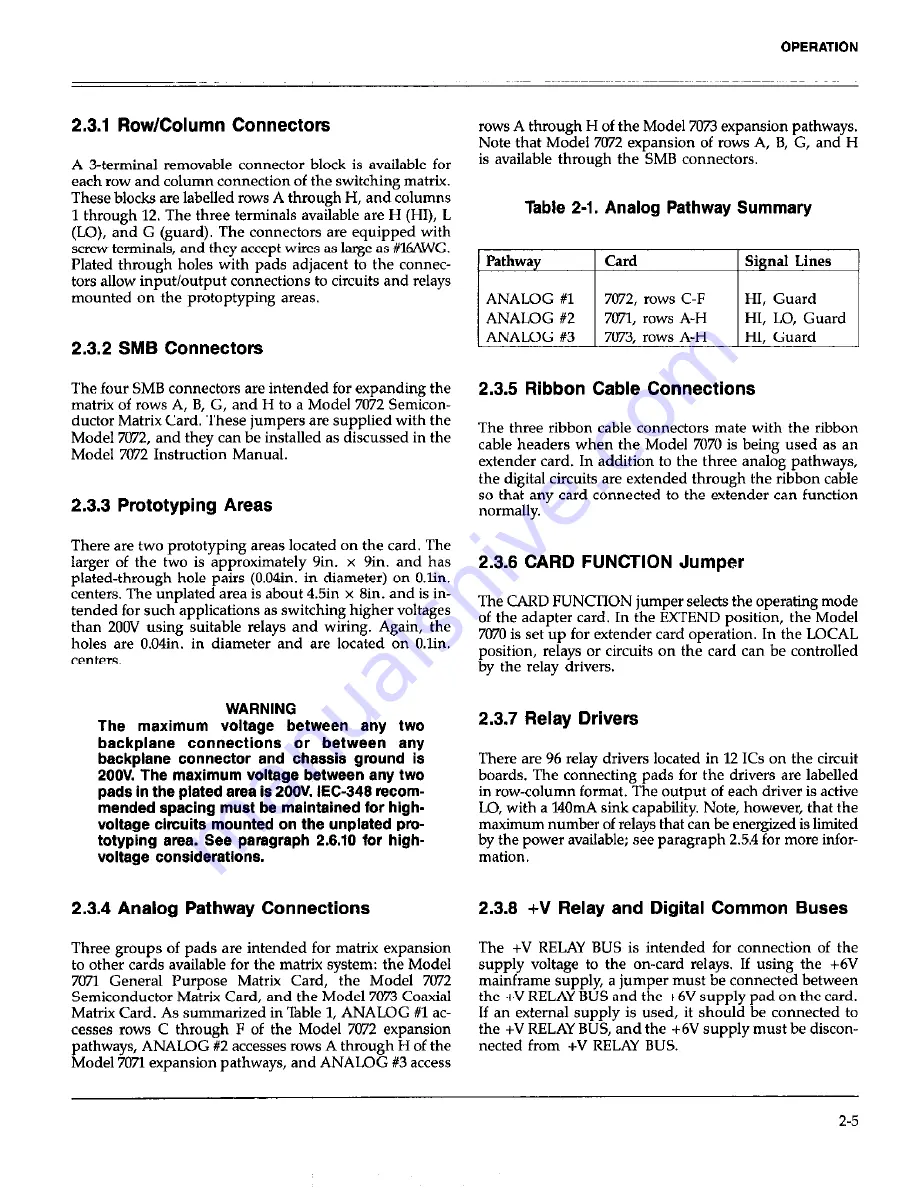 Keithley 7070 Instruction Manual Download Page 19