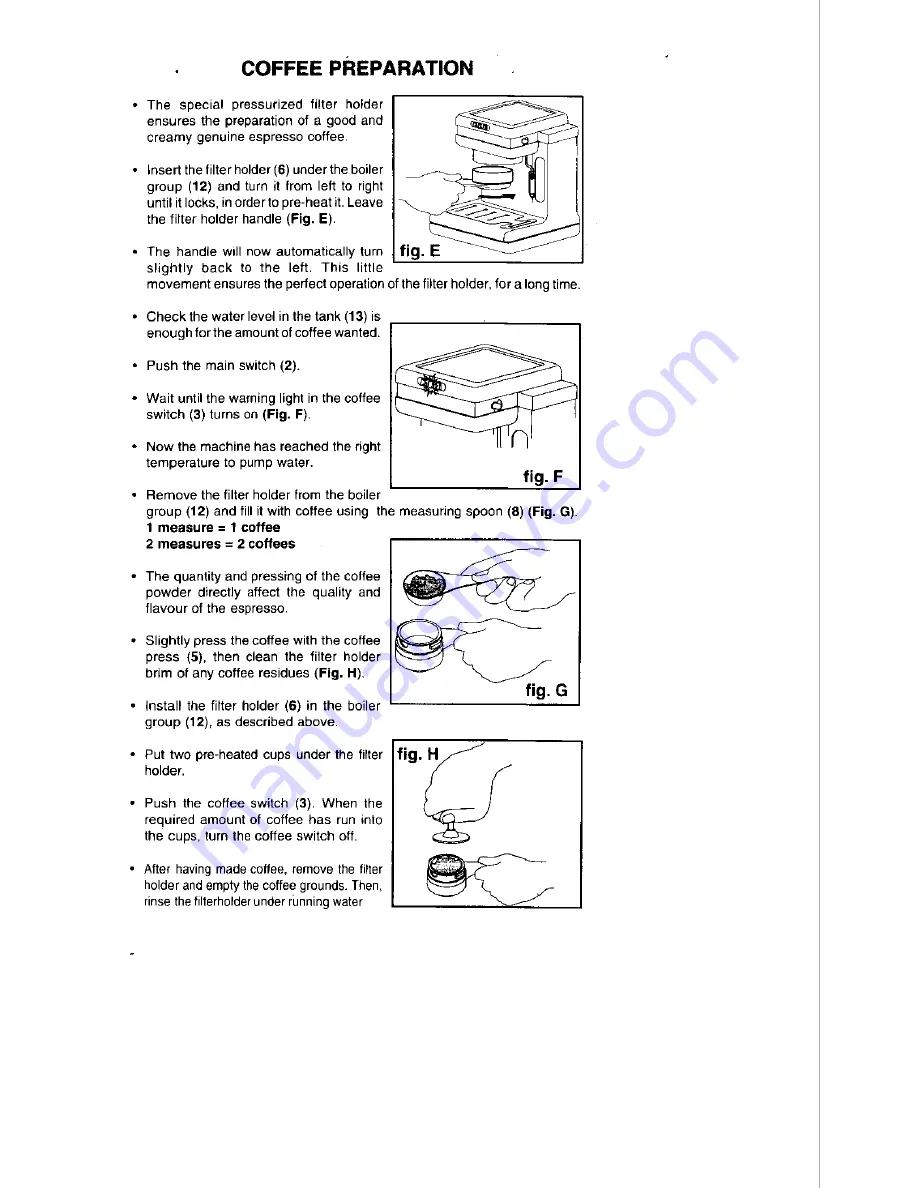 La Pavoni Espresso Si' Instruction Manual Download Page 16