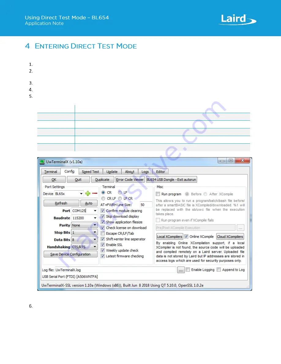 Laird BL654 Application Note Download Page 3