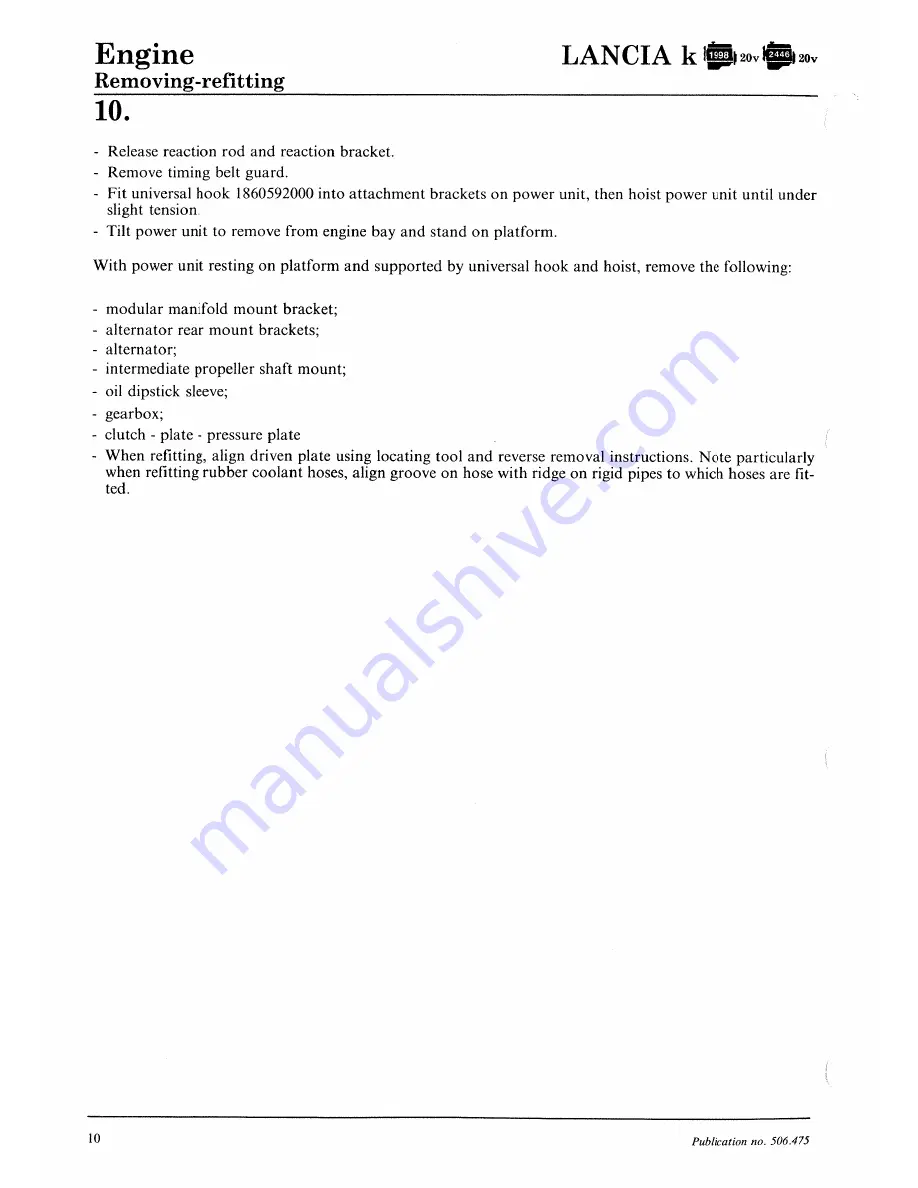 Lancia K Workshop Manual Download Page 162