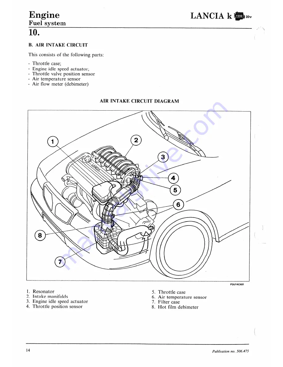 Lancia K Workshop Manual Download Page 188