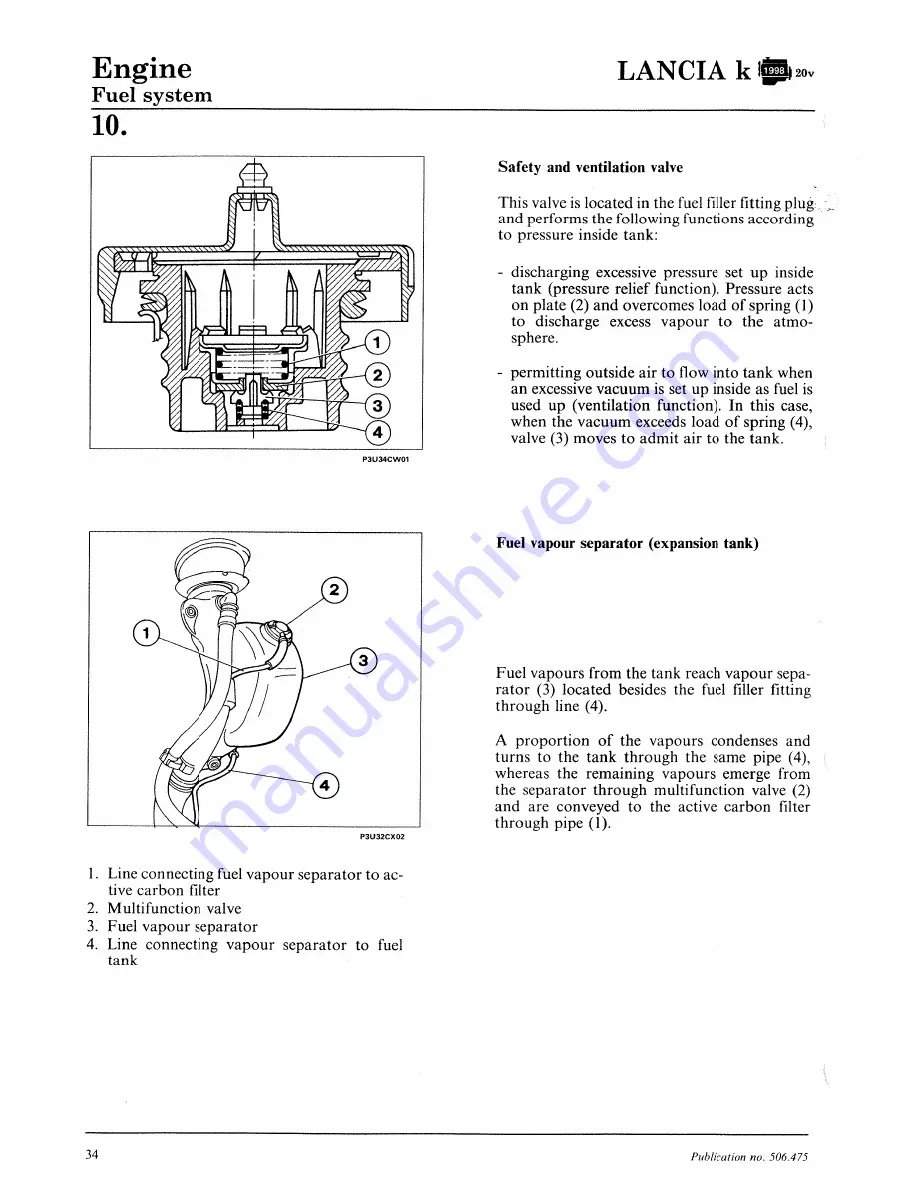 Lancia K Workshop Manual Download Page 210