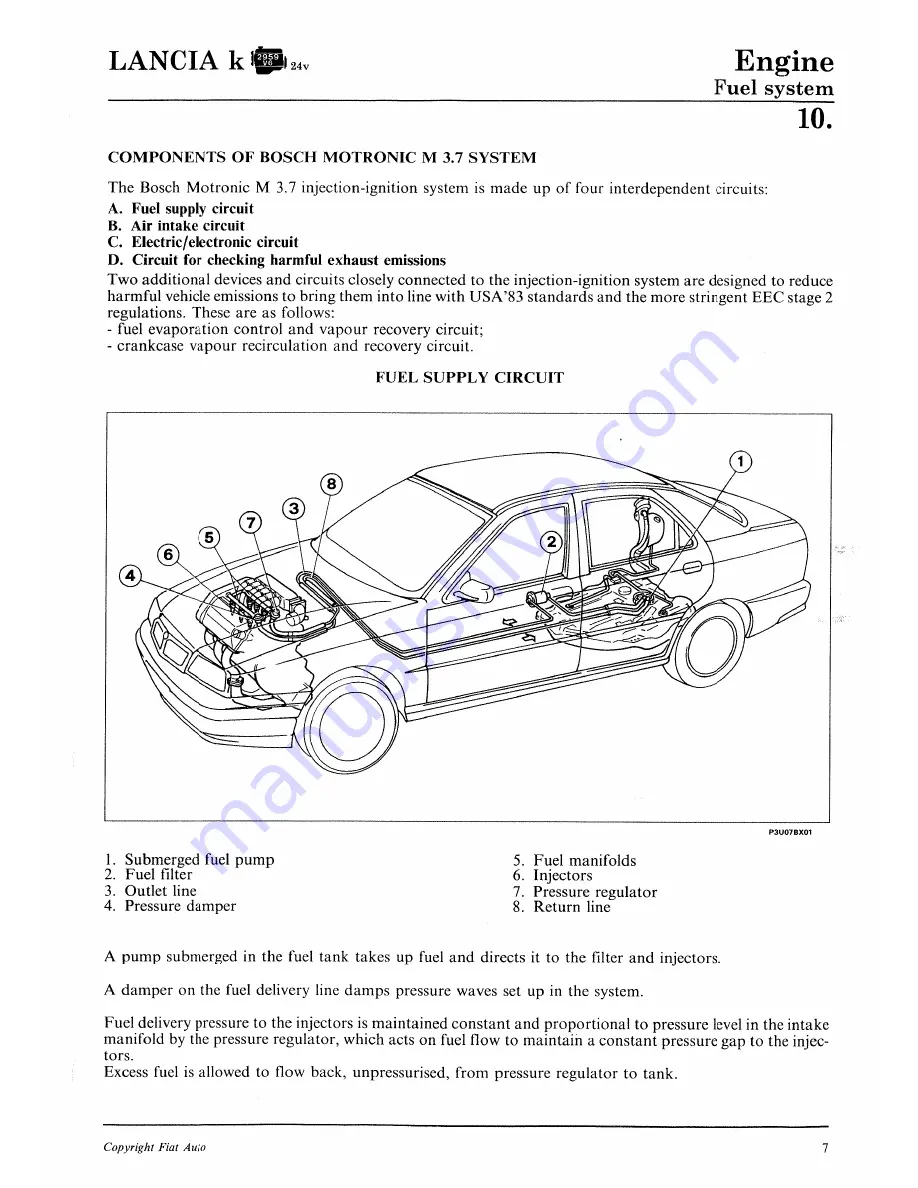 Lancia K Workshop Manual Download Page 279