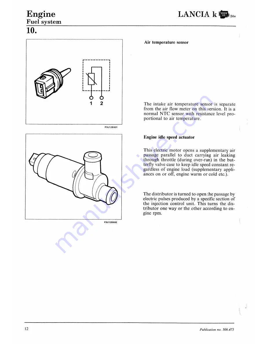 Lancia K Workshop Manual Download Page 284