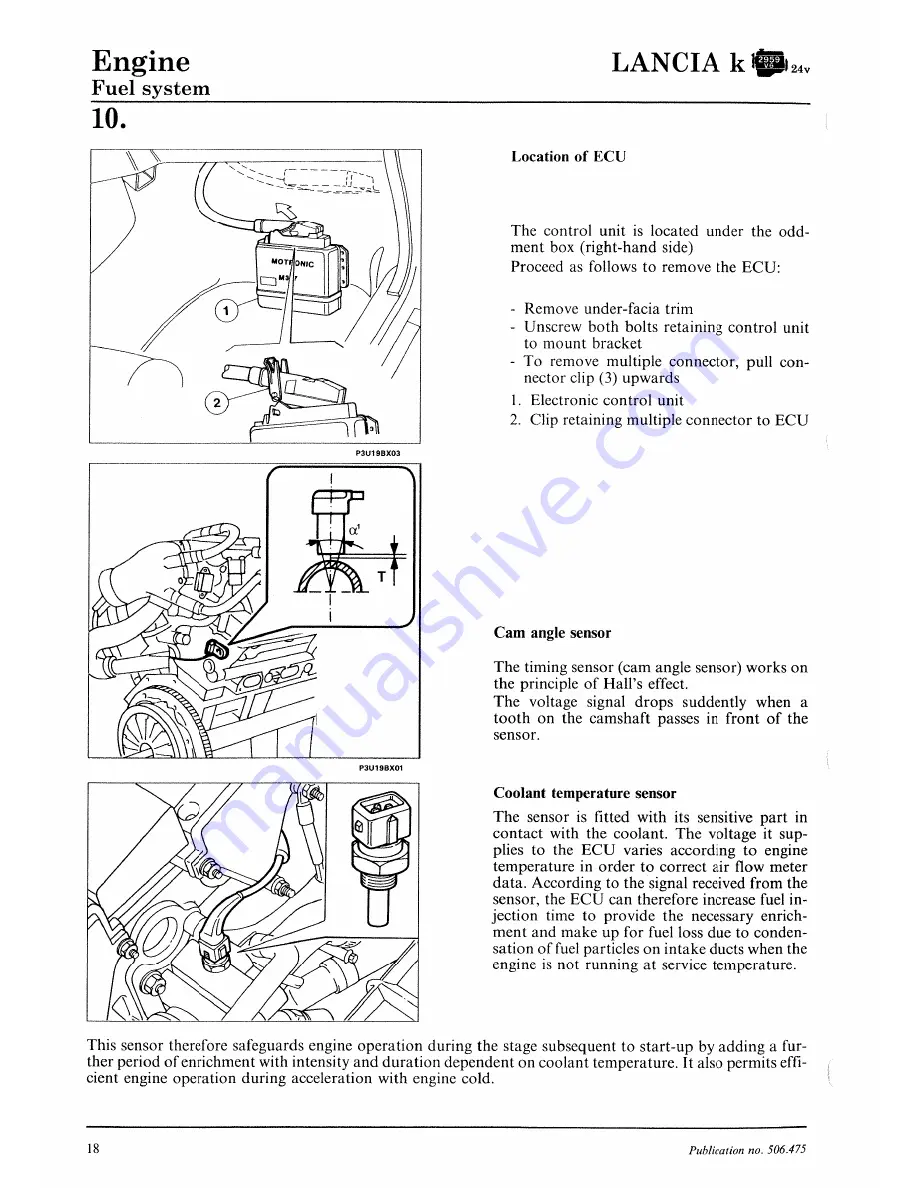 Lancia K Workshop Manual Download Page 292