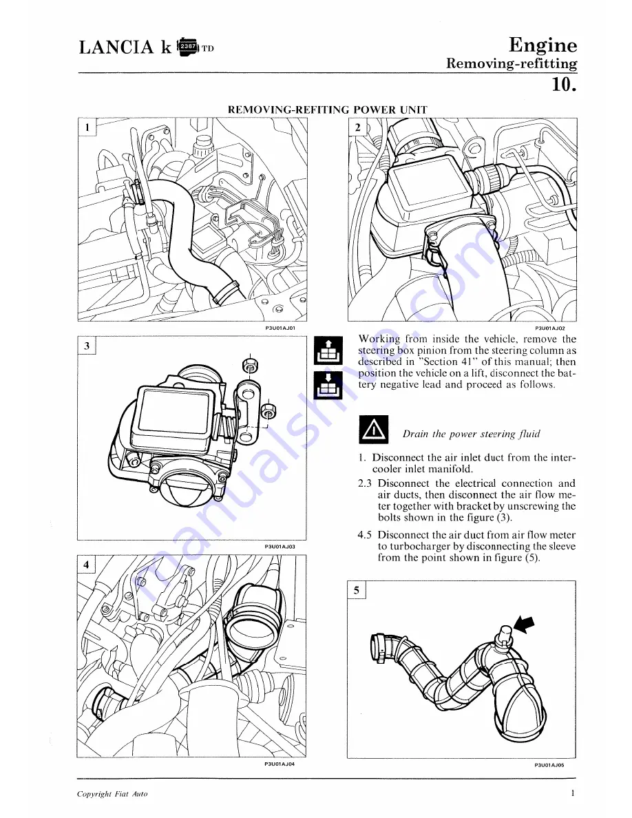 Lancia K Workshop Manual Download Page 307