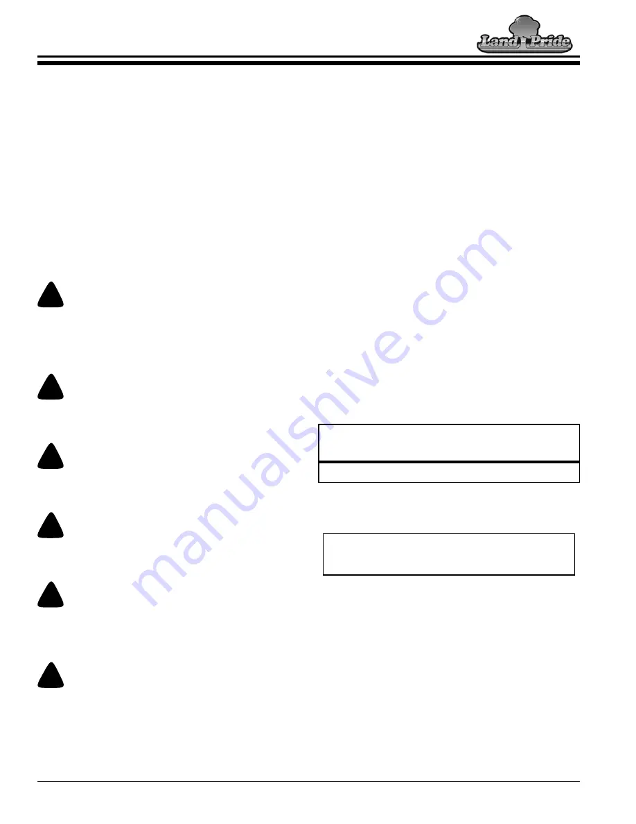 Land Pride STP15 Operator'S Manual Download Page 16