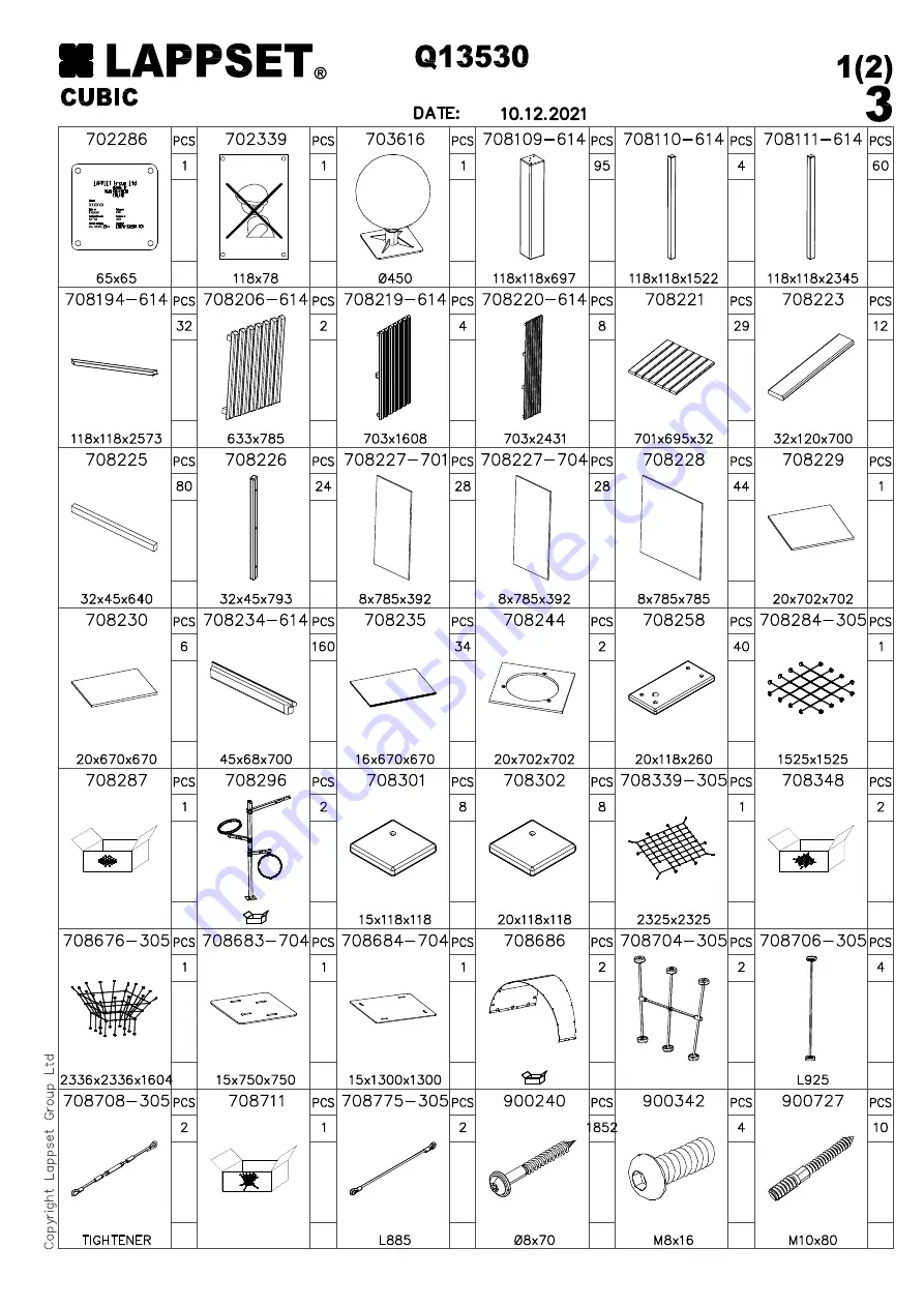 LAPPSET CUBIC Installation Instructions Manual Download Page 2