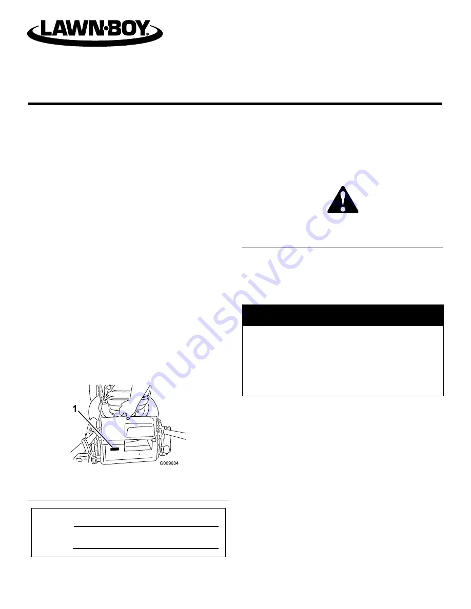 Lawn-Boy 10607 Operator'S Manual Download Page 1