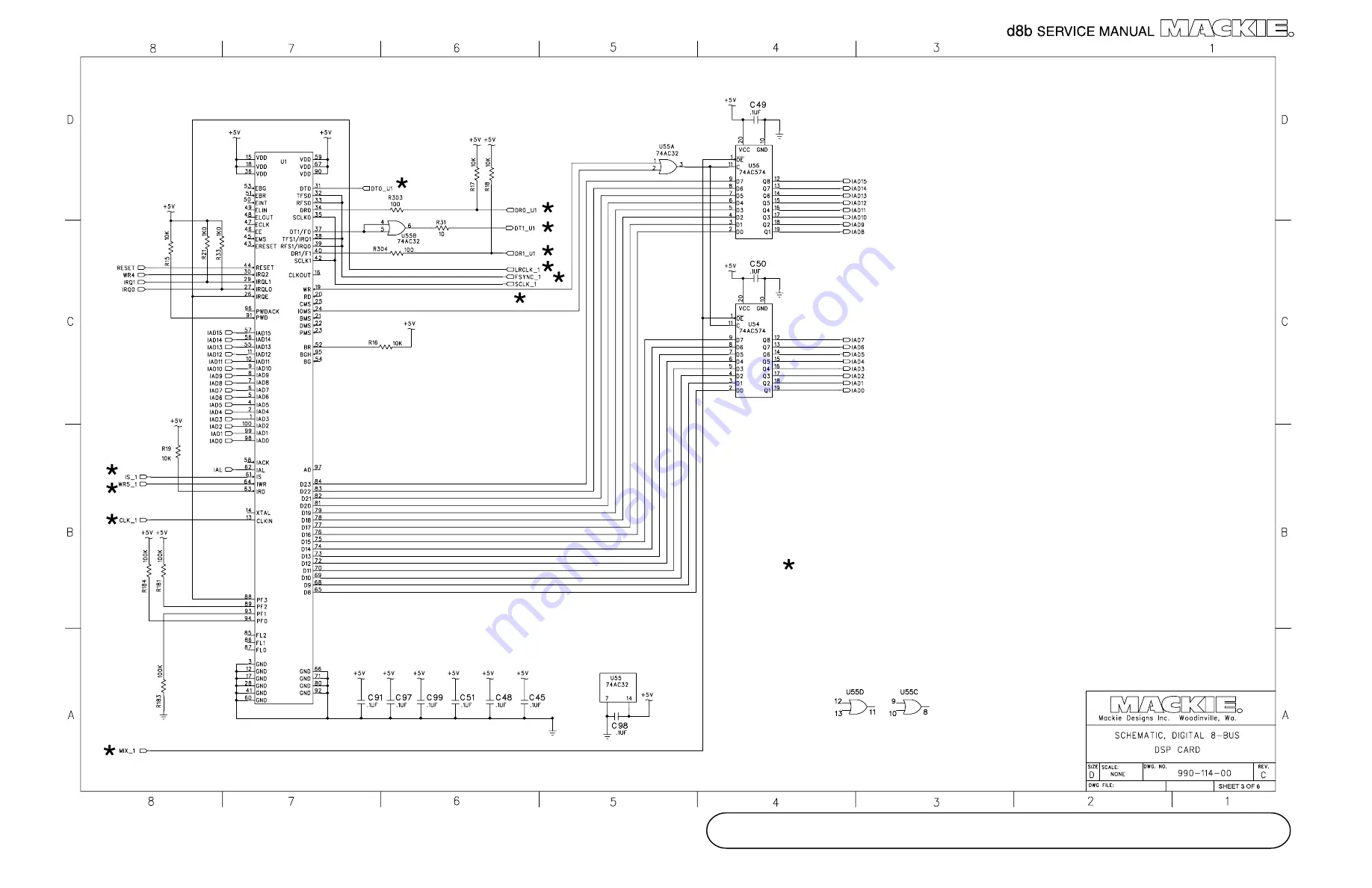 Mackie D8B Service Manual Download Page 70