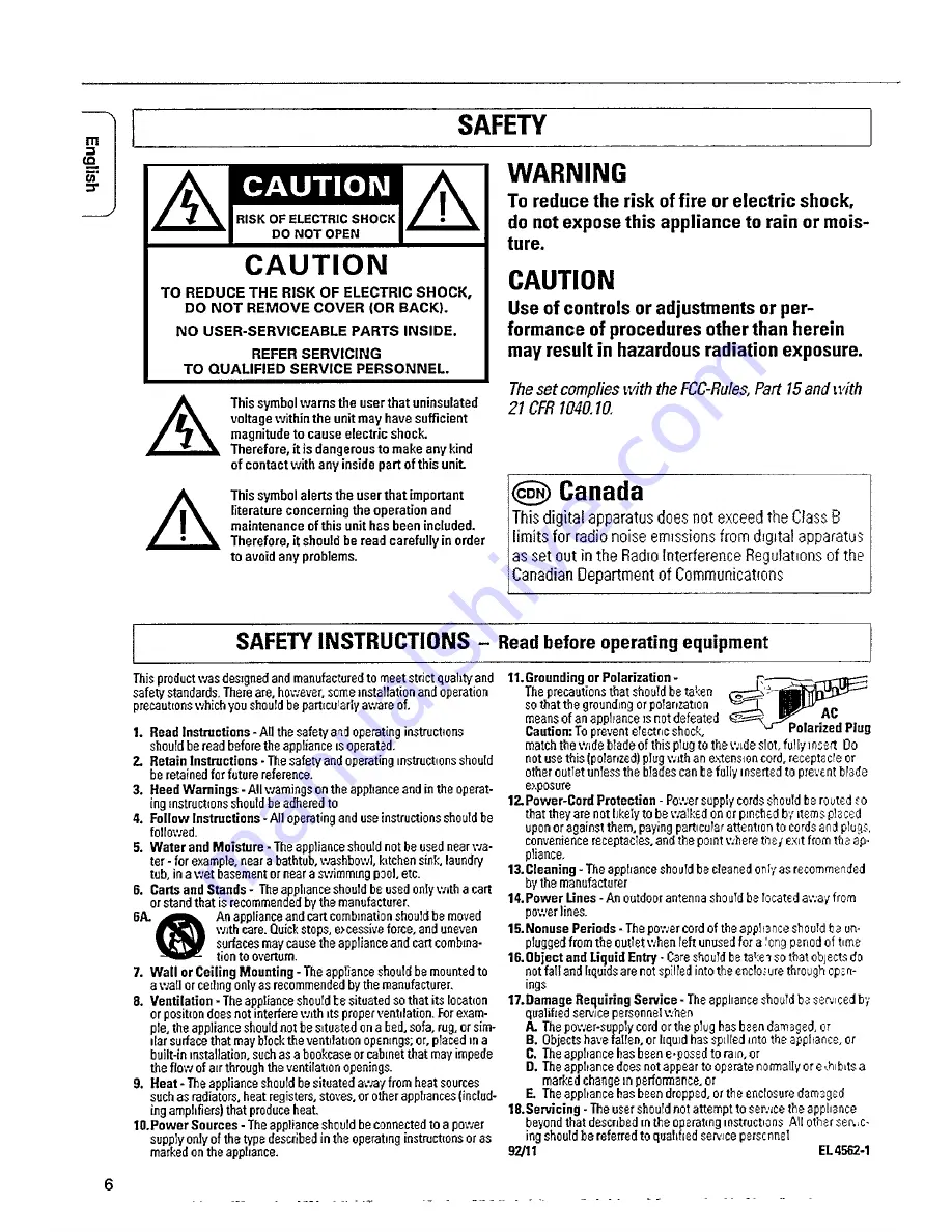 Magnavox AZ 8006 Owner'S Manual Download Page 6