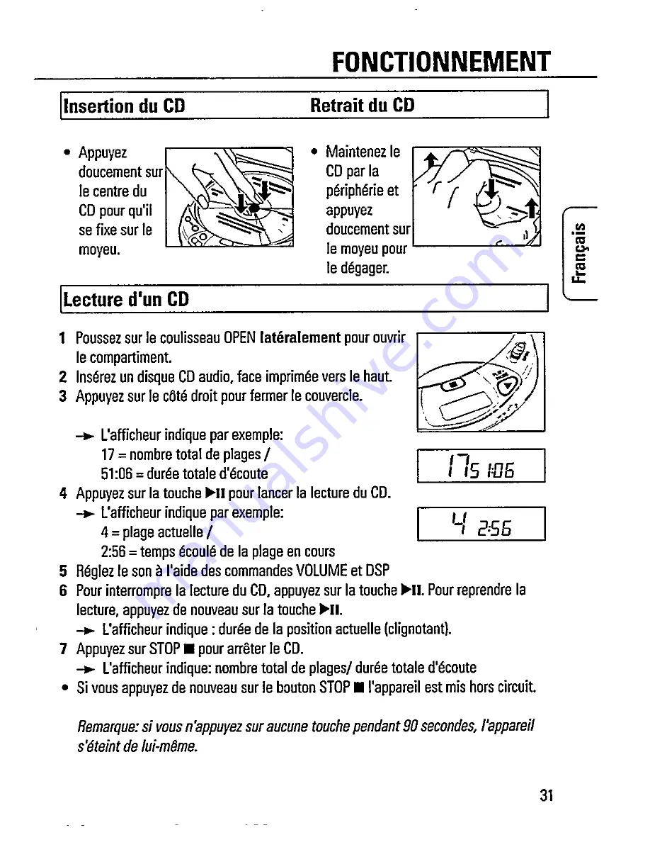 Magnavox AZ7333 - Cd Personal Manuel Du Propriétaire Download Page 12