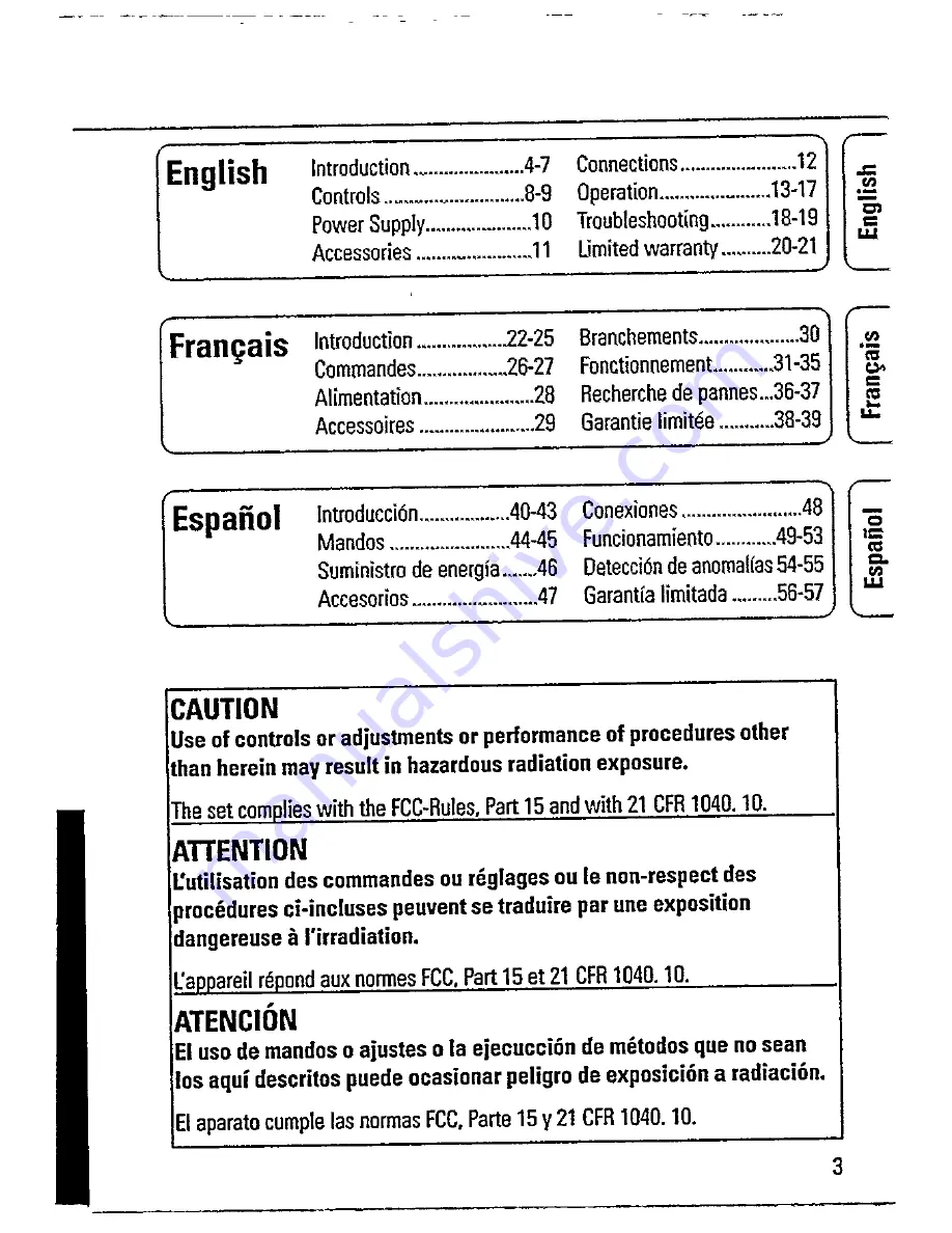 Magnavox AZ7461 - Portable Radio Cass Rec Mode D'Emploi Download Page 3