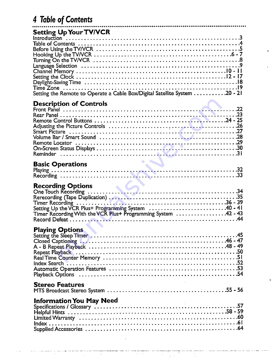 Magnavox CCX194AT Owner'S Manual Download Page 4