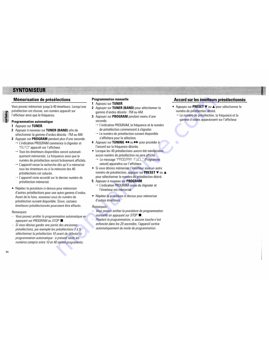 Magnavox FW 560C Owner'S Manual Download Page 44