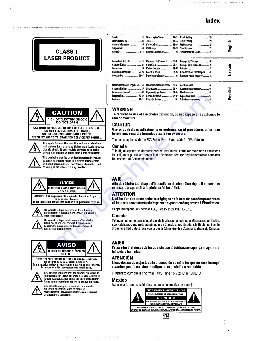 Magnavox Magnavox FW 750C Owner'S Manual Download Page 3