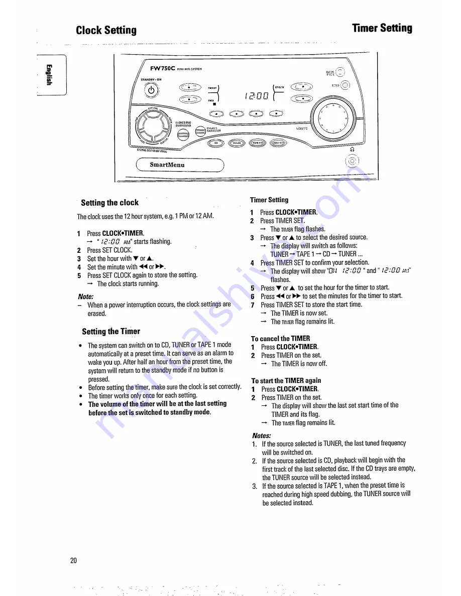 Magnavox Magnavox FW 750C Owner'S Manual Download Page 20