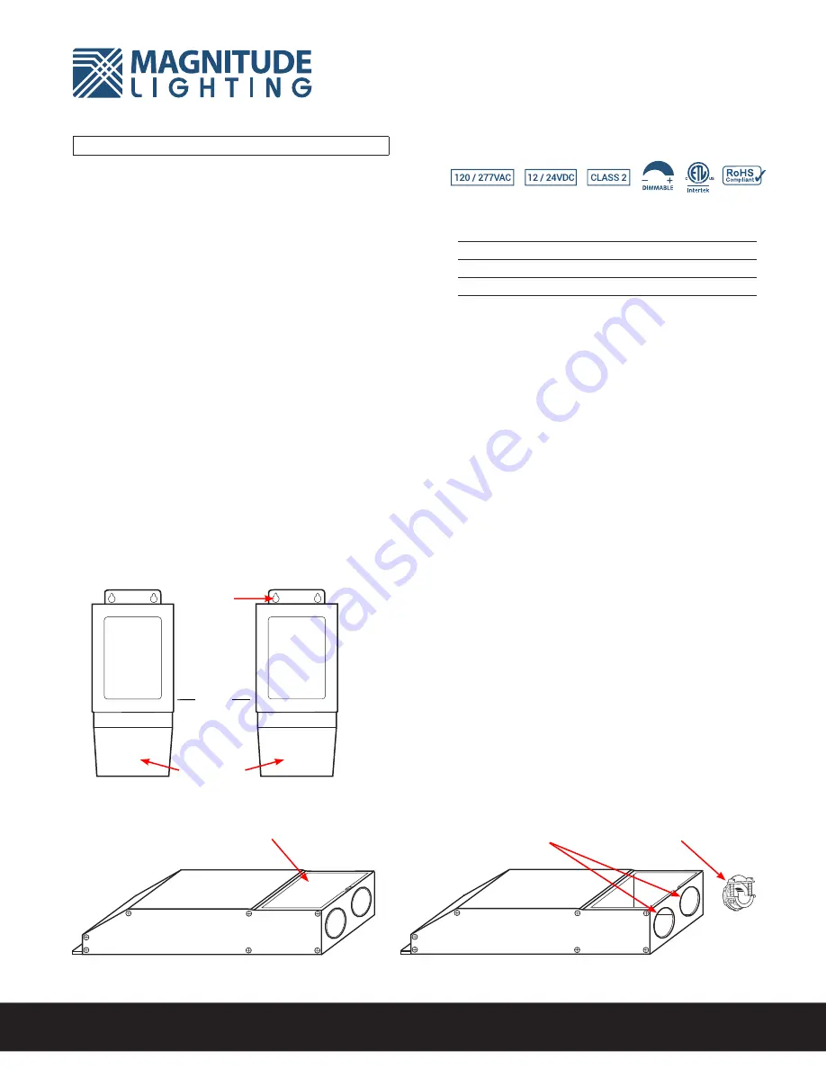 MAGNITUDE LIGHTING T Series Installation Manual Download Page 1