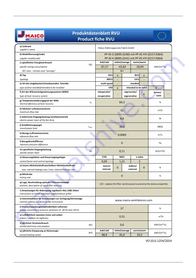 Maico DS 45 RC Installation Instructions Manual Download Page 98