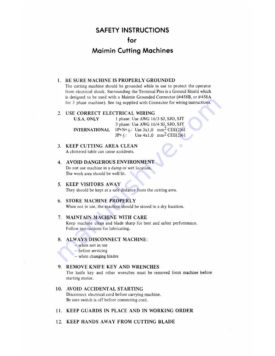 maimin K Instructions And Parts List Download Page 2