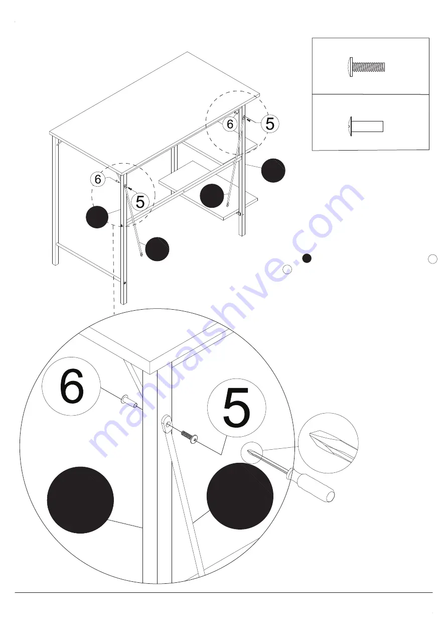 Mainstays Side Storage Desk Assembly Instructions Manual Download Page 11