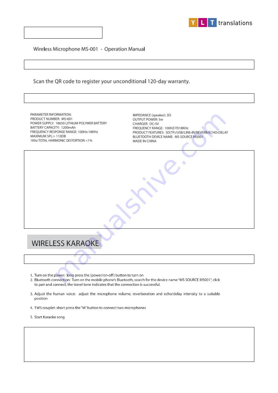 MAINSTREAM SOURCE MS-001 Manual Download Page 5