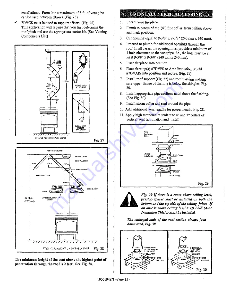 Majestic VERMONT Castings RFSDV34 Installation Instructions & Homeowner'S Manual Download Page 15