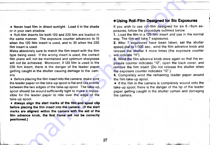 Mamiya M645 Super Instructions Manual Download Page 29