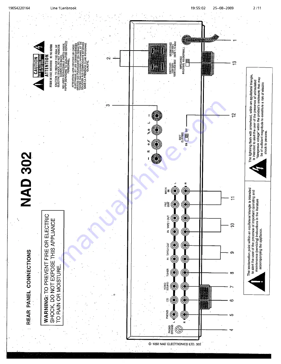 NAD 302 Owner'S Manual Download Page 2