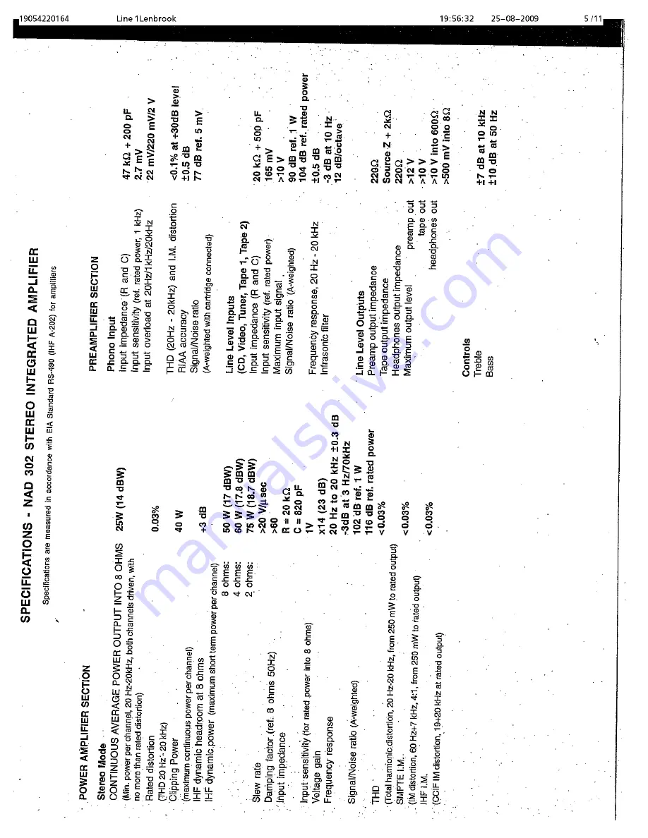 NAD 302 Owner'S Manual Download Page 5