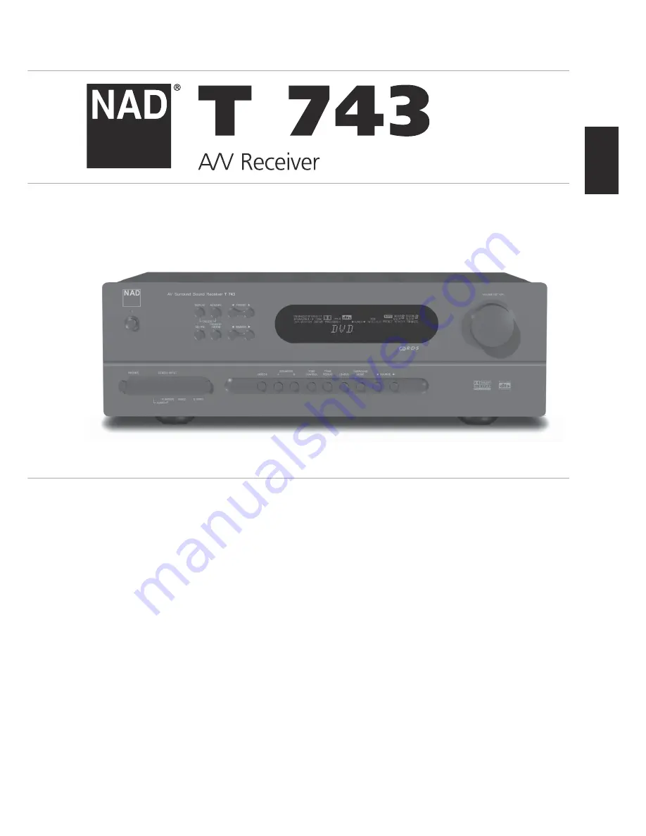 NAD T743 Скачать руководство пользователя страница 1