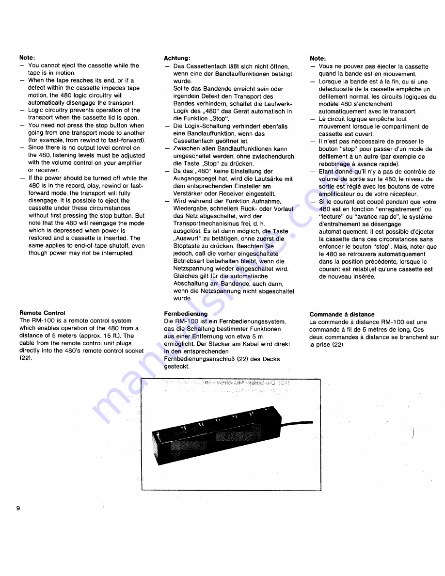 Nakamichi 480 Owner'S Manual Download Page 12