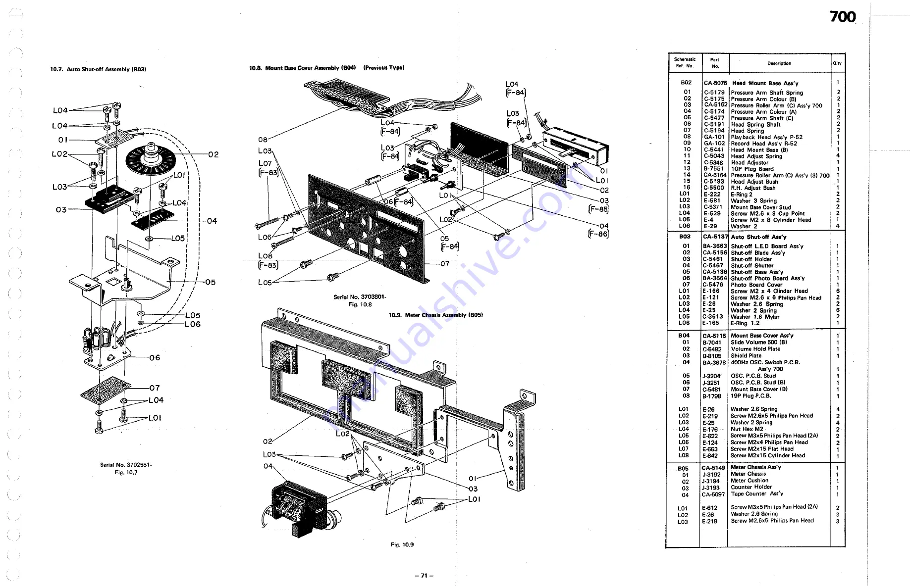 Nakamichi 700 Service Manual Download Page 71