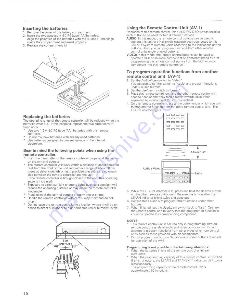 Nakamichi AV-1 Owner'S Manual Download Page 10