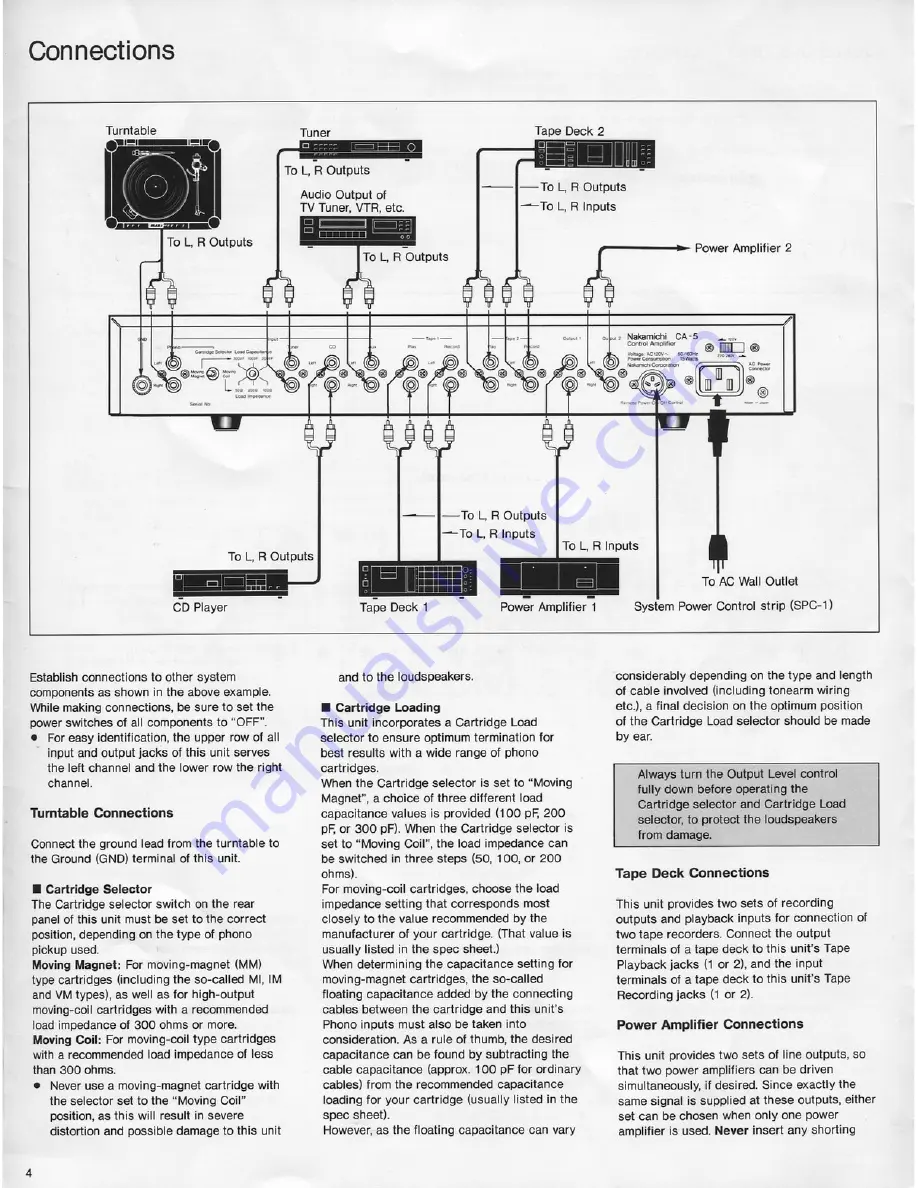 Nakamichi CA-5 Owner'S Manual Download Page 4