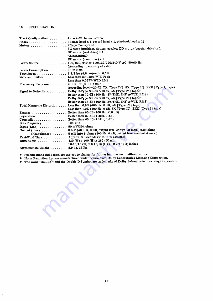 Nakamichi CR-4 Service Manual Download Page 48