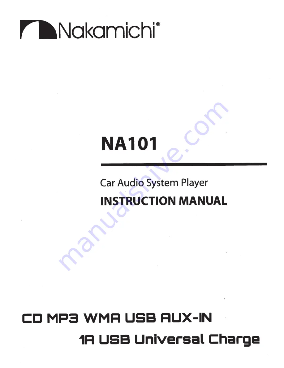 Nakamichi NA101 Instruction Manual Download Page 1