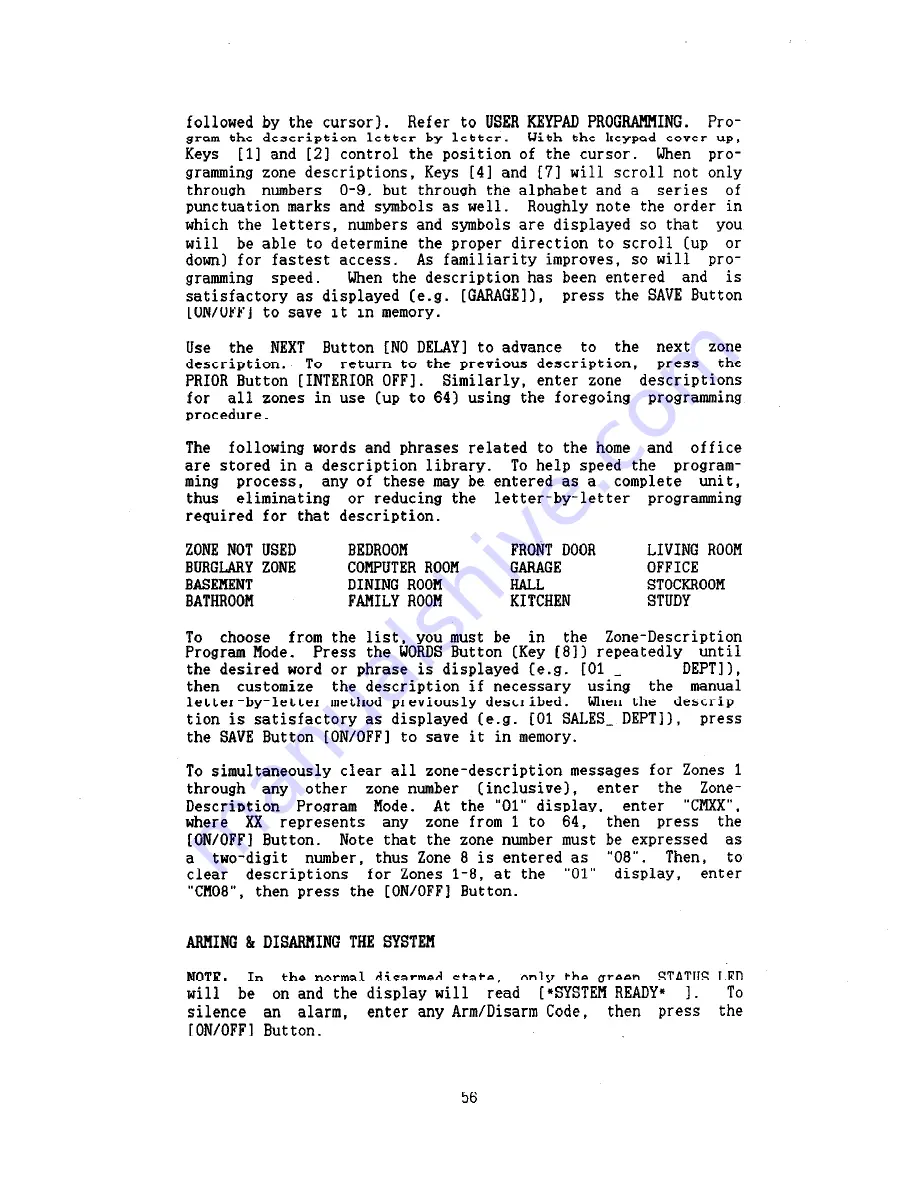 NAPCO Magnum Alert 2600 Operating & Installation Instructions Manual Download Page 56