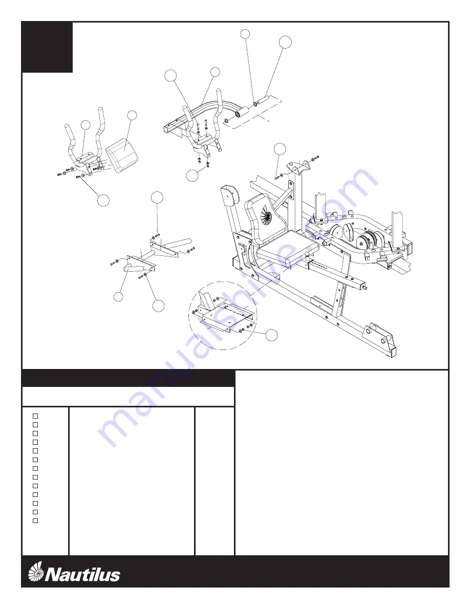 Nautilus NS-4000 Assembly Instructions Manual Download Page 9