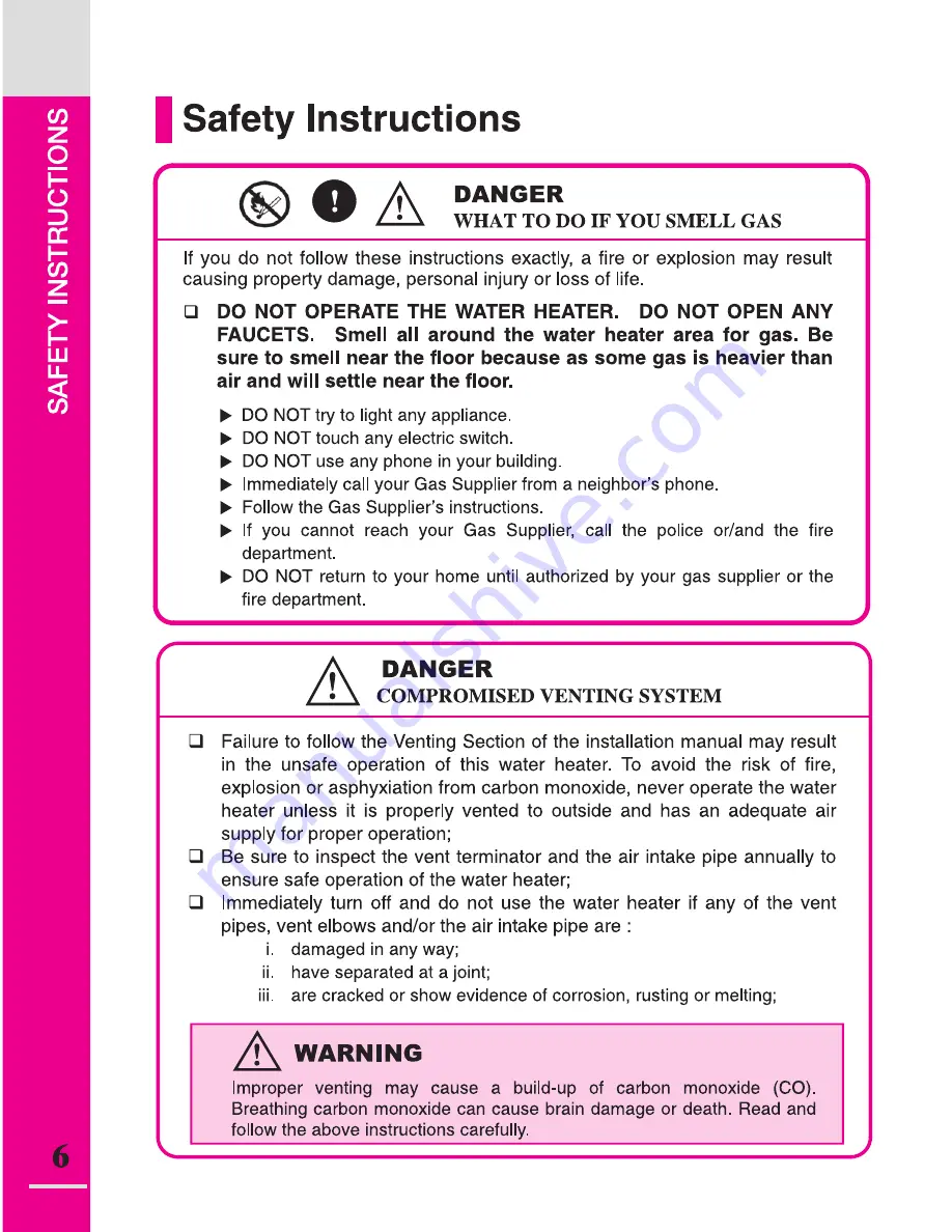 Navien CR-180 Owner'S Operation Manual Download Page 6