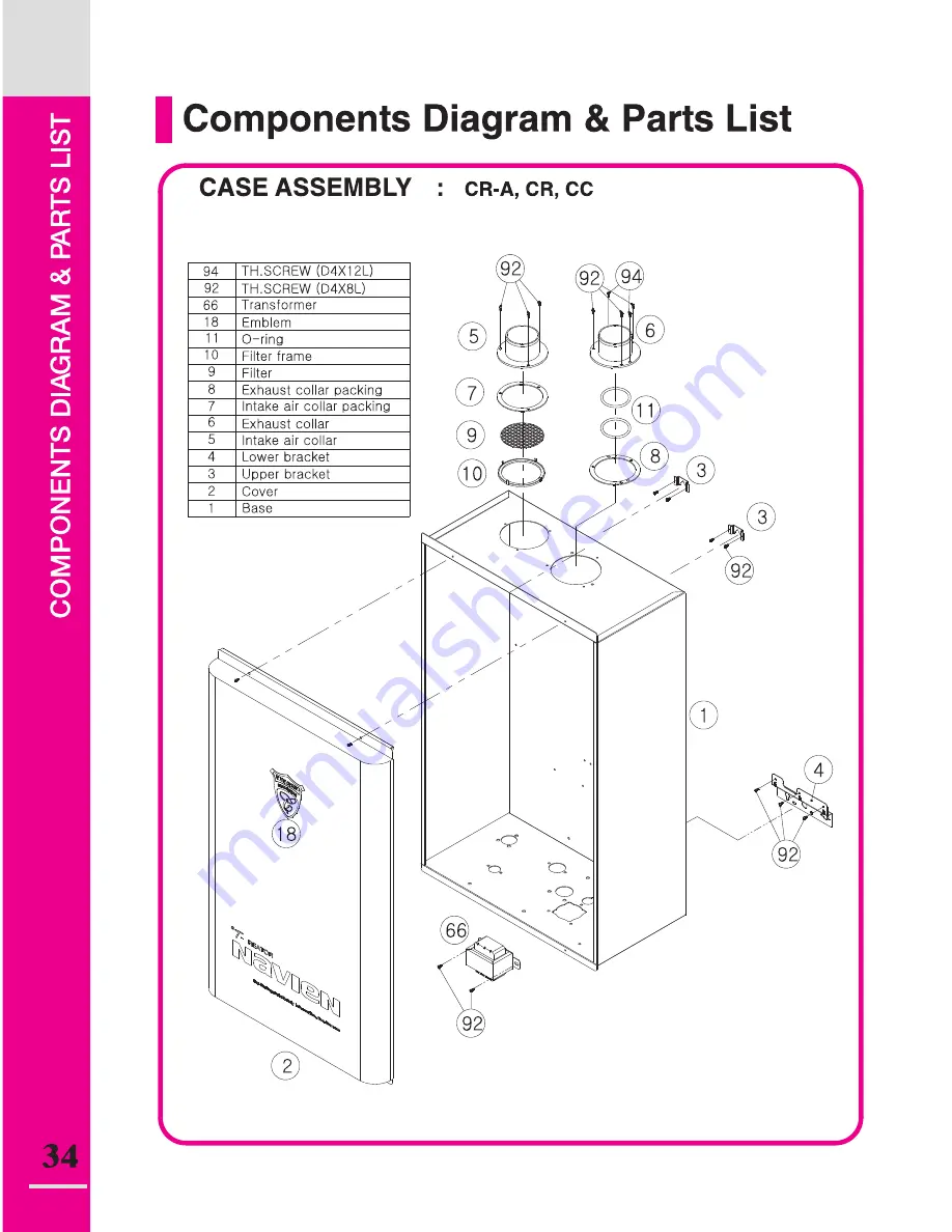 Navien CR-180 Owner'S Operation Manual Download Page 34